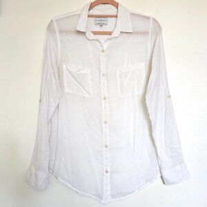 Cotton On Lightweight Button Up Shirt with Sleeve Tabs, S